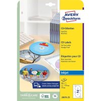 50 AVERY Zweckform CD-Etiketten J8676-25 weiß