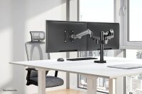 Neomounts Monitor-Halterung DS70-750BL2 schwarz für 2 Monitore, Tischklemme, Tischbohrung