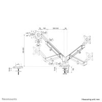 Neomounts Monitor-Halterung DS70-810BL2 schwarz für 2 Monitore, Tischklemme, Tischbohrung
