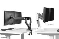 Neomounts Monitor-Halterung DS75-450WH2 weiß für 2 Monitore, Tischklemme, Tischbohrung