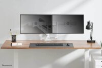 Neomounts Monitor-Halterung DS75-450WH2 weiß für 2 Monitore, Tischklemme, Tischbohrung