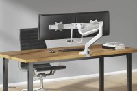 Neomounts Monitor-Halterung DS75-450WH2 weiß für 2 Monitore, Tischklemme, Tischbohrung