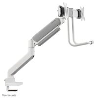 Neomounts Monitor-Halterung DS75-450WH2 weiß für 2 Monitore, Tischklemme, Tischbohrung