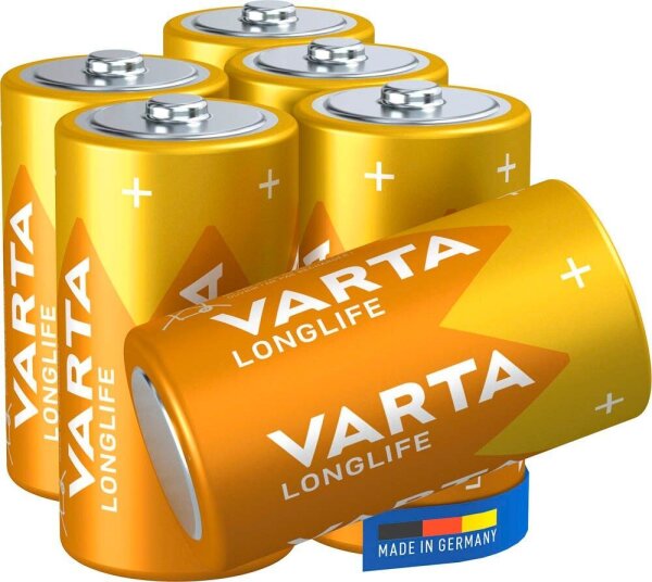 VARTA Batterien LONGLIFE Alkali-Mangan Baby C 1,5 V, 6 St.