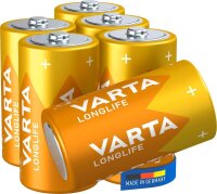 VARTA Batterien LONGLIFE Alkali-Mangan Baby C 1,5 V, 6 St.