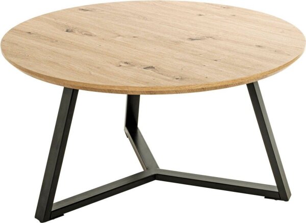 HAKU Möbel Couchtisch rund MDF-Platte bergen-eiche 80,0 x 80,0 x 42,0 cm, 1 St.