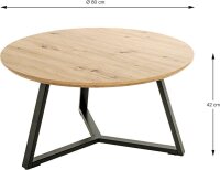 HAKU Möbel Couchtisch rund MDF-Platte bergen-eiche...