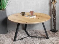HAKU Möbel Couchtisch rund MDF-Platte bergen-eiche 80,0 x 80,0 x 42,0 cm, 1 St.