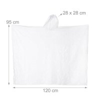 relaxdays unisex Einweg-Regenponcho transparent Einheitsgröße 20 St.