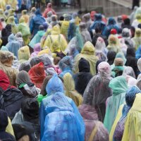 relaxdays unisex Einweg-Regenponcho transparent Einheitsgröße 10 St.