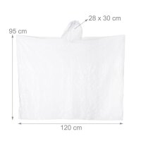 relaxdays unisex Einweg-Regenponcho transparent Einheitsgröße 10 St.