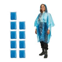 relaxdays unisex Einweg-Regenponcho blau...
