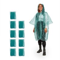 relaxdays unisex Einweg-Regenponcho grün...
