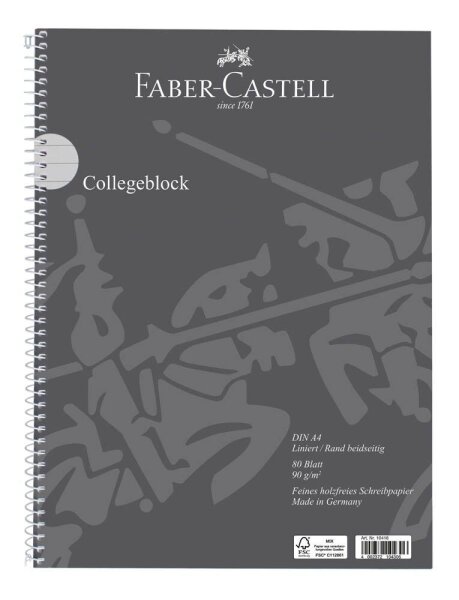FABER-CASTELL Collegeblock liniert DIN A4 Außenrand, 1 St.