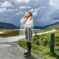 relaxdays unisex Einweg-Regenponcho transparent Einheitsgröße 13 St.