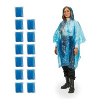 relaxdays unisex Einweg-Regenponcho blau...