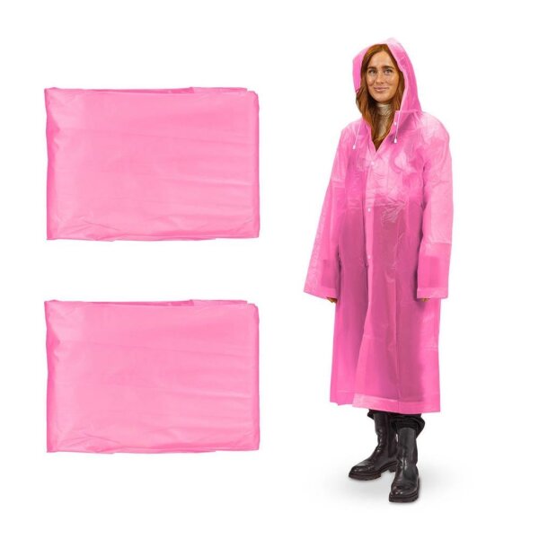 relaxdays unisex Regenmantel pink Einheitsgröße 2 St.
