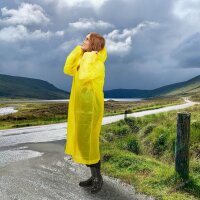 relaxdays unisex Regenmantel gelb Einheitsgröße 2 St.