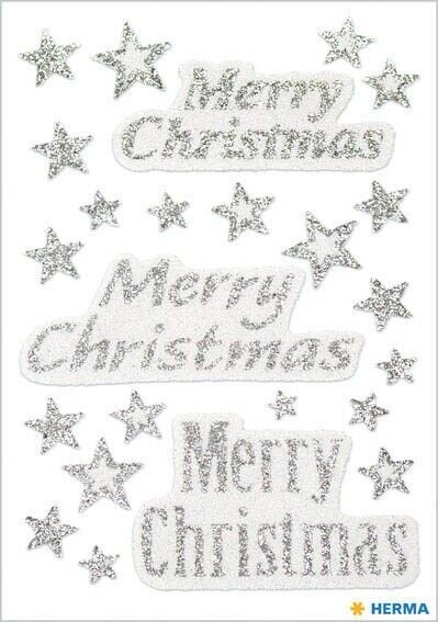 HERMA Aufkleber 3731 Merry Christmas, silber, 24 Etiketten