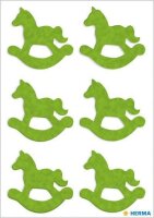 HERMA Aufkleber 15250 Schaukelpferd, grün, 6 Etiketten