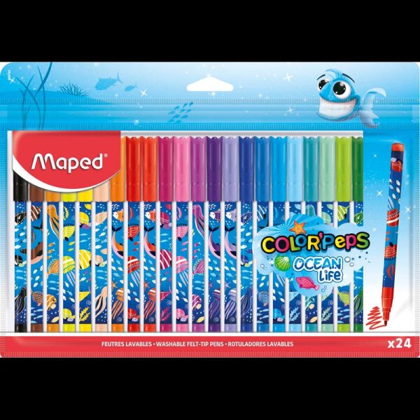 maped Ocean Life Filzstifte farbsortiert, 24 St.