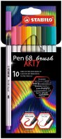 STABILO Pen 68 brush ARTY Filzstifte farbsortiert, 10 St.
