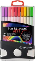 STABILO Pen 68 brush ARTY Filzstifte farbsortiert, 20 St.