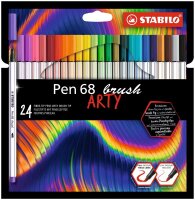 STABILO Pen 68 brush ARTY Filzstifte farbsortiert, 24 St.