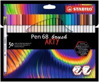 STABILO Pen 68 brush ARTY Filzstifte farbsortiert, 30 St.