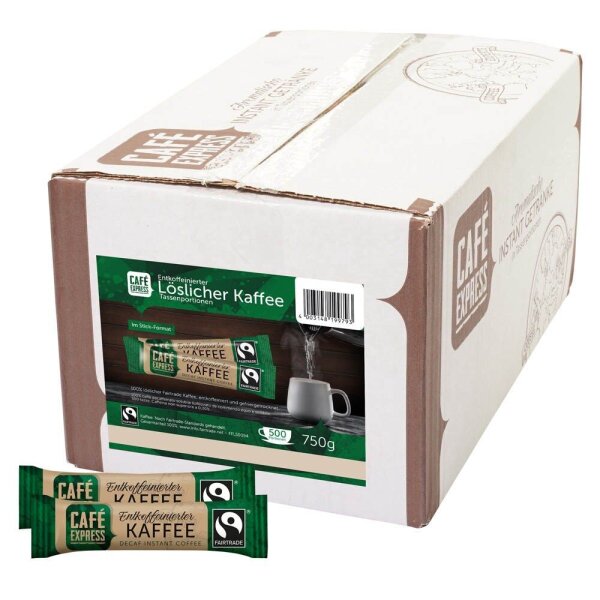 HELLMA Entkoffeinierte Kaffeesticks Instantkaffee, 500 St.