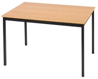 SODEMATUB Mehrzwecktisch buche, schwarz rechteckig, Vierkantrohr schwarz, 140,0 x 70,0 x 74,0 cm