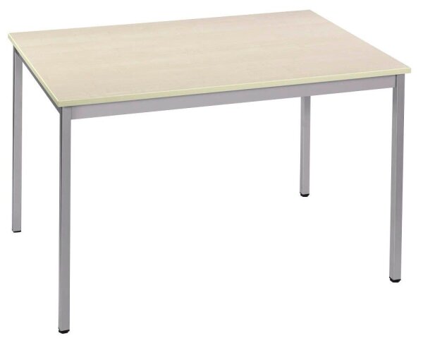 SODEMATUB Mehrzwecktisch ahorn, alu rechteckig, Vierkantrohr alu, 160,0 x 80,0 x 74,0 cm