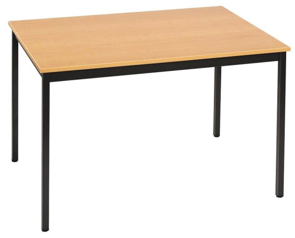 SODEMATUB Mehrzwecktisch buche, schwarz rechteckig, Vierkantrohr schwarz, 180,0 x 80,0 x 74,0 cm