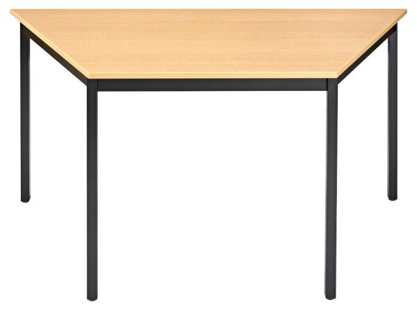 SODEMATUB Mehrzwecktisch buche, schwarz Trapezform, Vierkantrohr schwarz, 60,0/120,0 x 60,0 x 74,0 cm