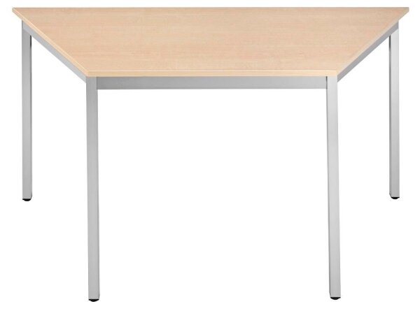 SODEMATUB Mehrzwecktisch ahorn, alu Trapezform, Vierkantrohr alu, 60,0/120,0 x 60,0 x 74,0 cm