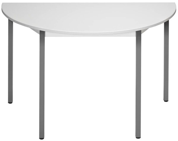SODEMATUB Mehrzwecktisch lichtgrau, dunkelgrau halbrund, Vierkantrohr grau, 120,0 x 60,0 x 74,0 cm