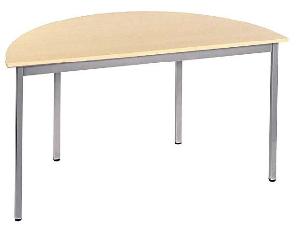 SODEMATUB Mehrzwecktisch ahorn, alu halbrund, Vierkantrohr alu, 120,0 x 60,0 x 74,0 cm