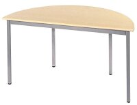 SODEMATUB Mehrzwecktisch ahorn, alu halbrund, Vierkantrohr alu, 120,0 x 60,0 x 74,0 cm
