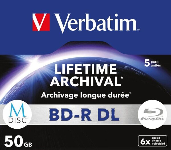 verbatim Blu-ray BD-R 50 GB bedruckbar, 5 St.