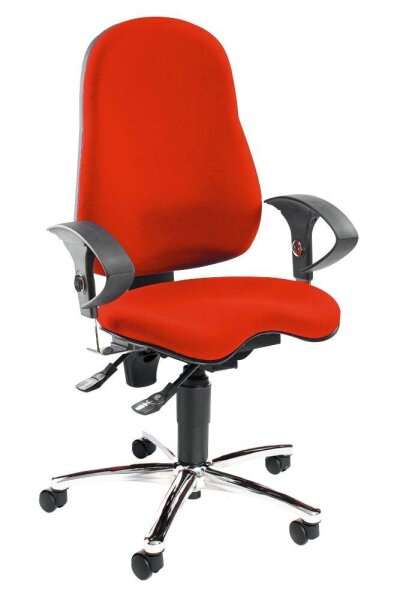 Topstar Bürostuhl Sitness® 10, SI59UG21 Stoff rot, Gestell chrom