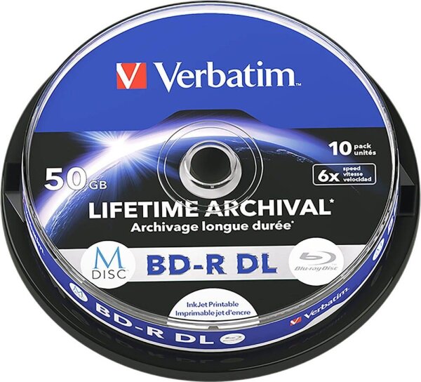 verbatim Blu-ray BD-R 50 GB bedruckbar, 10 St.