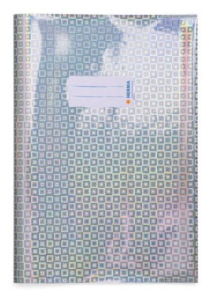 HERMA Heftumschlag Glamour silber Kunststoff DIN A4