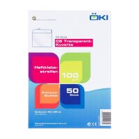 ÖKI Briefumschläge DIN C5 ohne Fenster transparent haftklebend 50 St.