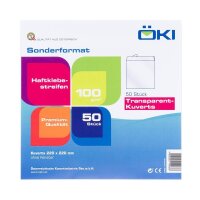 ÖKI Briefumschläge quadratisch ohne Fenster transparent haftklebend 50 St.