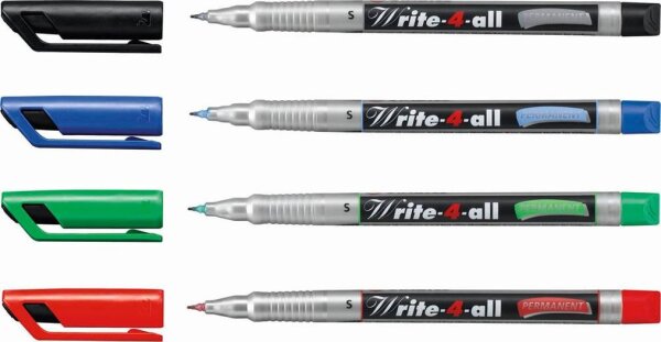 STABILO Write-4-all Permanentmarker farbsortiert 0,4 mm, 4 St.