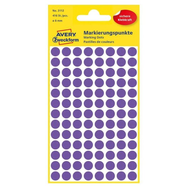 AVERY Zweckform Klebepunkte 3112 violett ? 8,0 mm