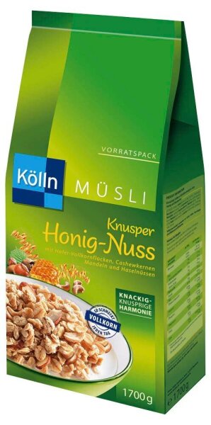 Kölln Knusper Honig-Nuss Müsli 1,7 kg, 1 St.