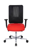 Topstar Bürostuhl Sitness Open X (N) Deluxe Alu mit Schiebesitz, OX39WTW2 T310 Stoff rot, Gestell alu