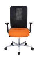 Topstar Bürostuhl Sitness Open X (N) Deluxe Alu mit Schiebesitz, OX39WTW2 T340 Stoff orange, Gestell alu