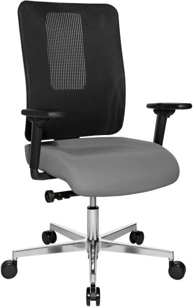 Topstar Bürostuhl Sitness Open X (N) Deluxe Alu mit Schiebesitz, OX39WTW2 T230 Stoff grau, Gestell alu